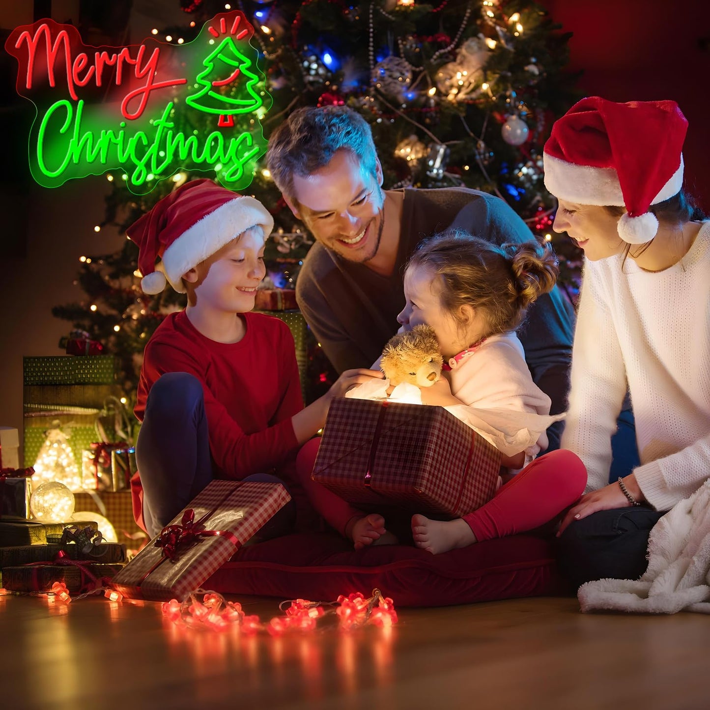Merry Christmas Neon Sign, Dimmable Xmas Led Sign for Art Wall Decor, Merry Christmas Light Up Sign for Indoor Party Backdrop Bedroom Bar Pub Club Wedding Decor