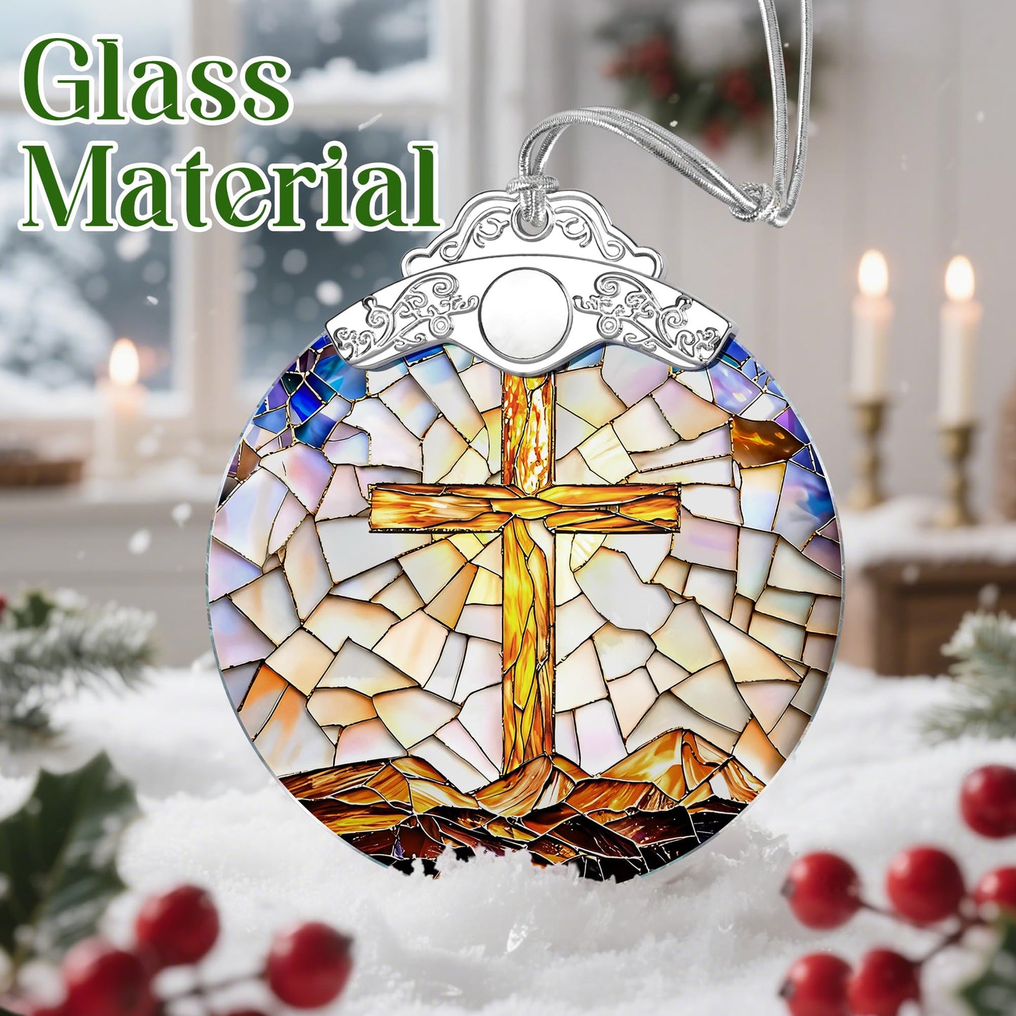 Catholic Cross Ornament, Christian Christmas Ornament, Christmas Tree Ornament, Religious Home Decor, Christian Gifts for Her, Religious Gifts, Gift Exchange, Gift Idea - Pattern B