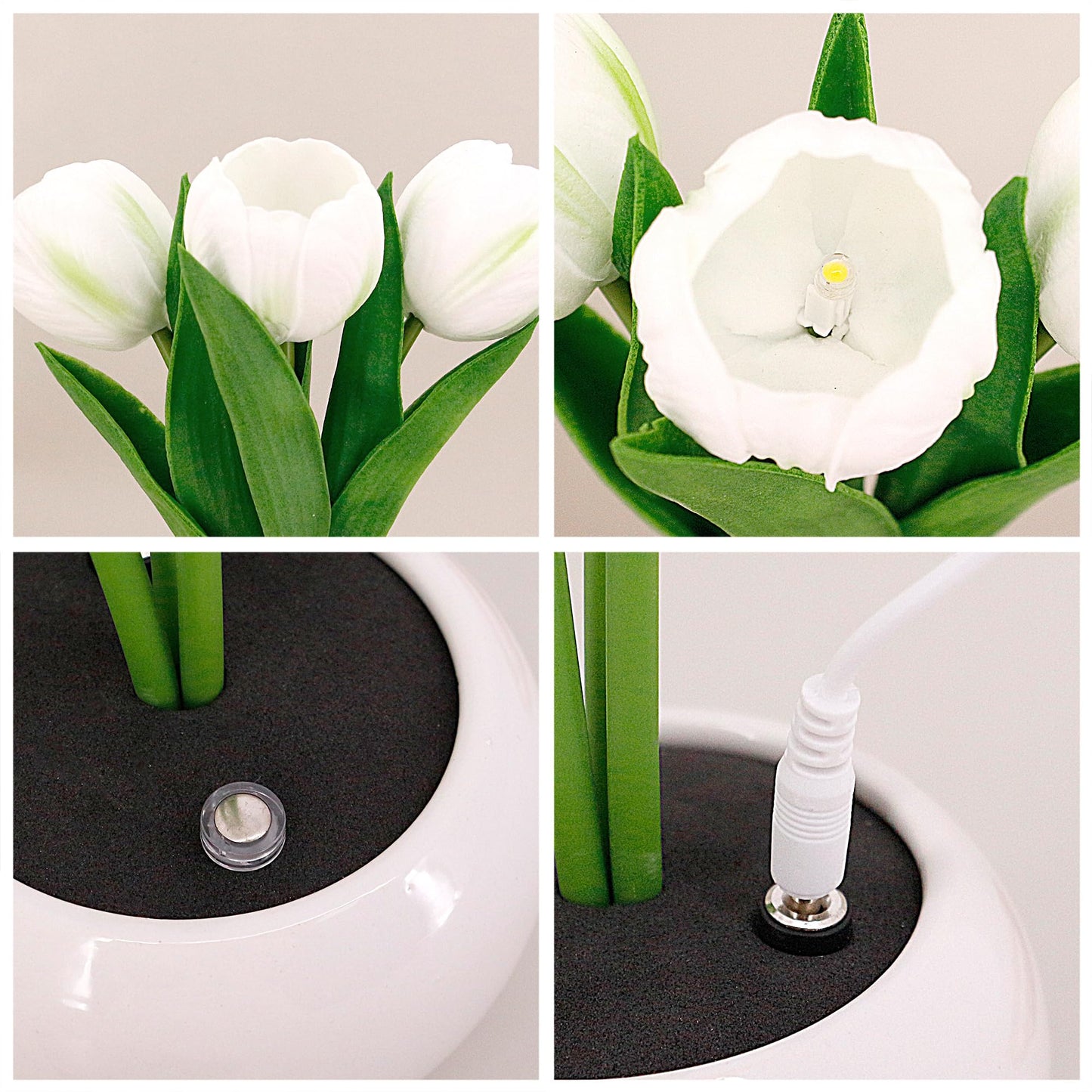 Naimo Tulip Night Light Rechargeable LED Night Lamp Flower Table Lamp for Bedroom Living Room Birthday Party Desktop Home Decor