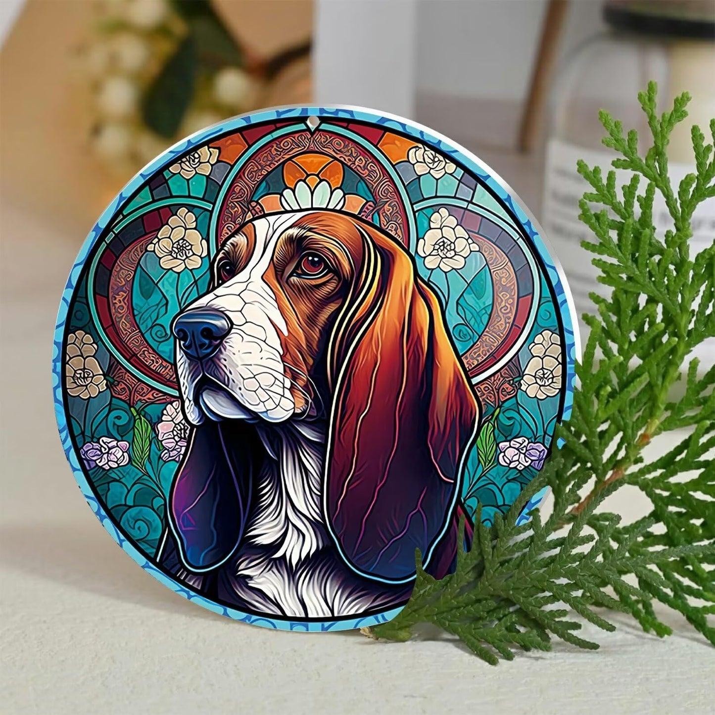 Basset Hound Christmas Ornament - Gifts for Dog Lovers, Christmas Tree Decoration, New Year Keepsake