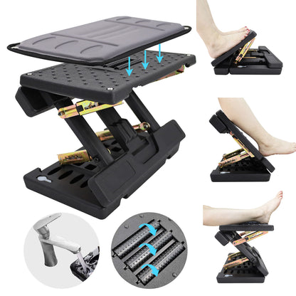 Vhelyom Foot Rest for Under Desk at Work,Height Adjustable footrest,with Massage Roller and Soft Pad,Foldable,Ergonomic,for Car,Office,Computer,Gaming,Adjustable Metal Frame,All-Season Use(Grey)