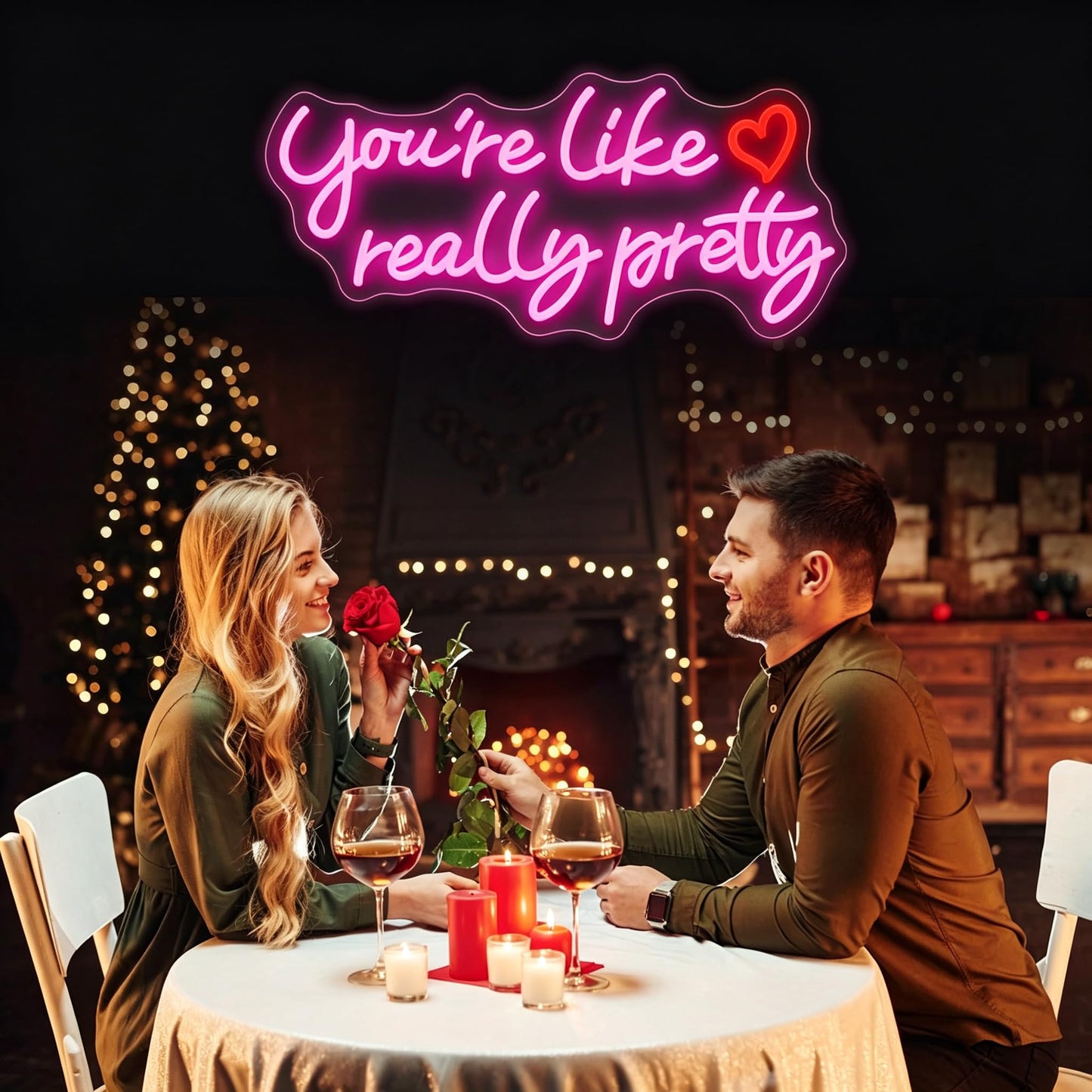 Your Like Really Pretty Neon Signs for Wall Decor, 21 * 9.25 Inches Neon Lights Light Up Sign for Bedroom, Home Decor, Birthday, Wedding,Bacelorette Party, Gift