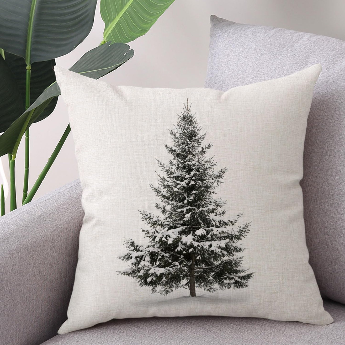 Coeufuedy Christmas Pillow Covers - 18x18 Inch Set of 4 Home Noel Truck Tree Holiday Cushion Covers Farmhouse Christmas Decoration for Sofa Couch Living Room
