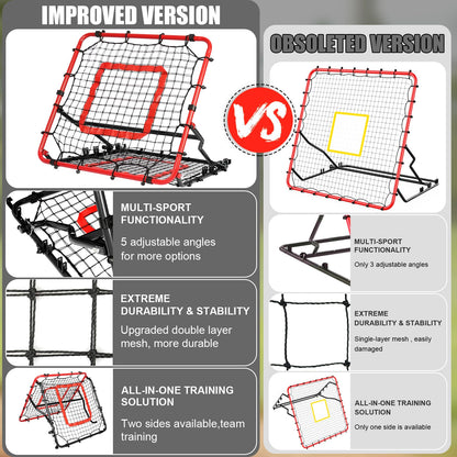 Storgem Baseball Softball Rebounder Net, Pitch Back Rebound Net,Soccer Rebound Net, Fielding Rebounder(Red-Black)