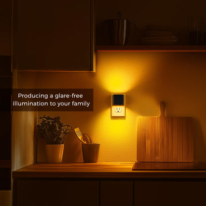 L LOHAS LED Night Lights Plug into Wall,[2-Pack] Plug in Night Light with Dusk to Dawn Sensor,Brightness Adjustable,3000K Warm White,Dimmable Nightlight for Adults Bathroom Hallway Kitchen
