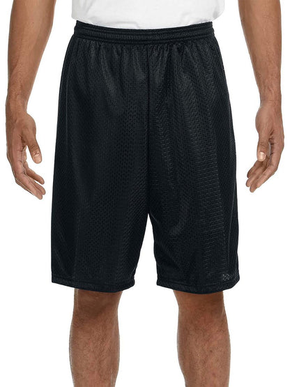 Hat and Beyond Mens Lightweight Basic Mesh Solid Basketball Jersey Workout Fitness Gym Shorts (Medium, 1ihb01_Black)