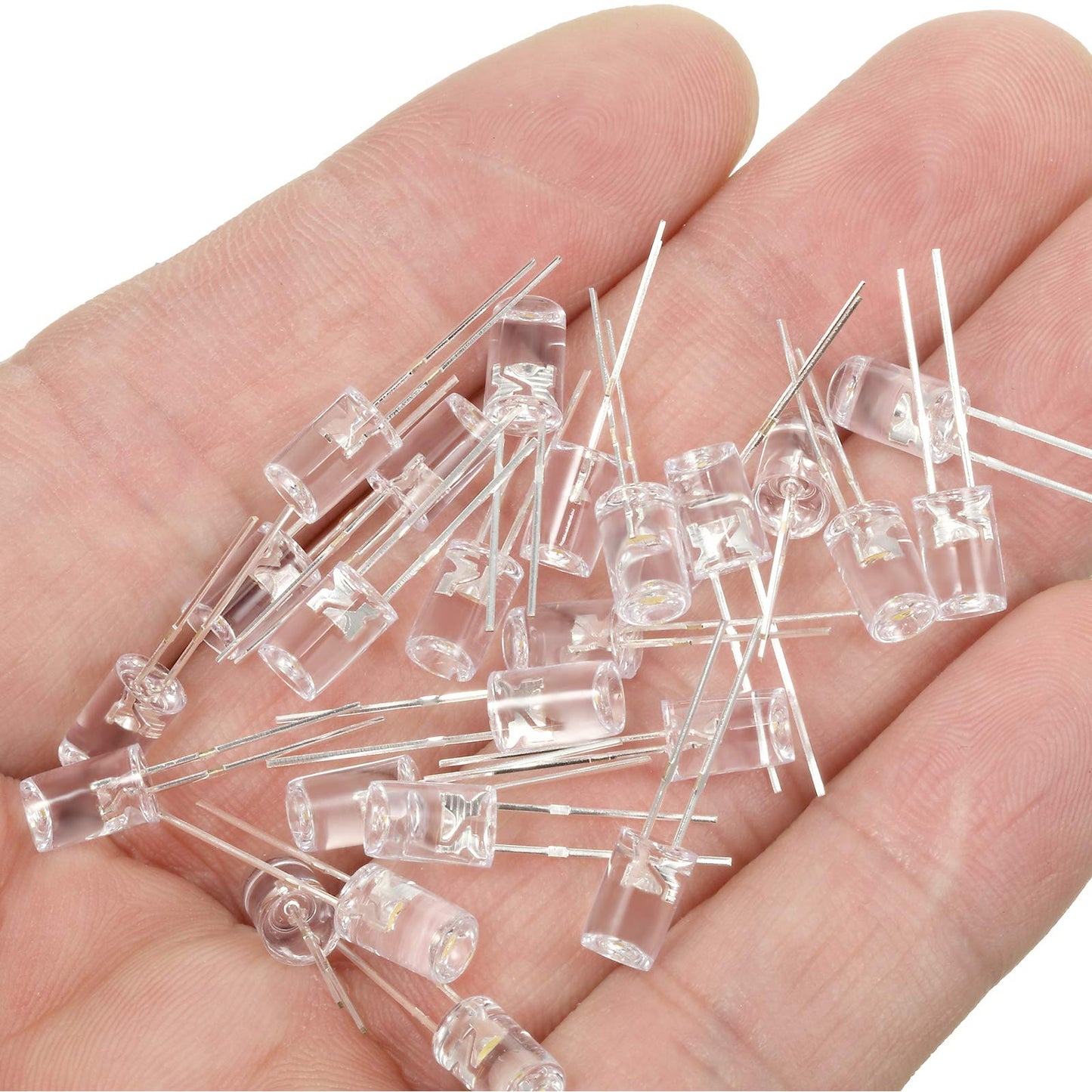 Mudder 120 Pcs Valentine LED 5mm String Light Replacement Bulb Energy Efficient Christmas LED Wire Light Set Connectable Home Decor Bulb for Holiday Festival Garden Christmas Wedding (Warm White)