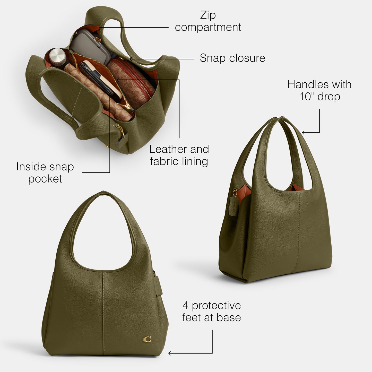COACH Polished Pebble Leather Lana Shoulder Bag