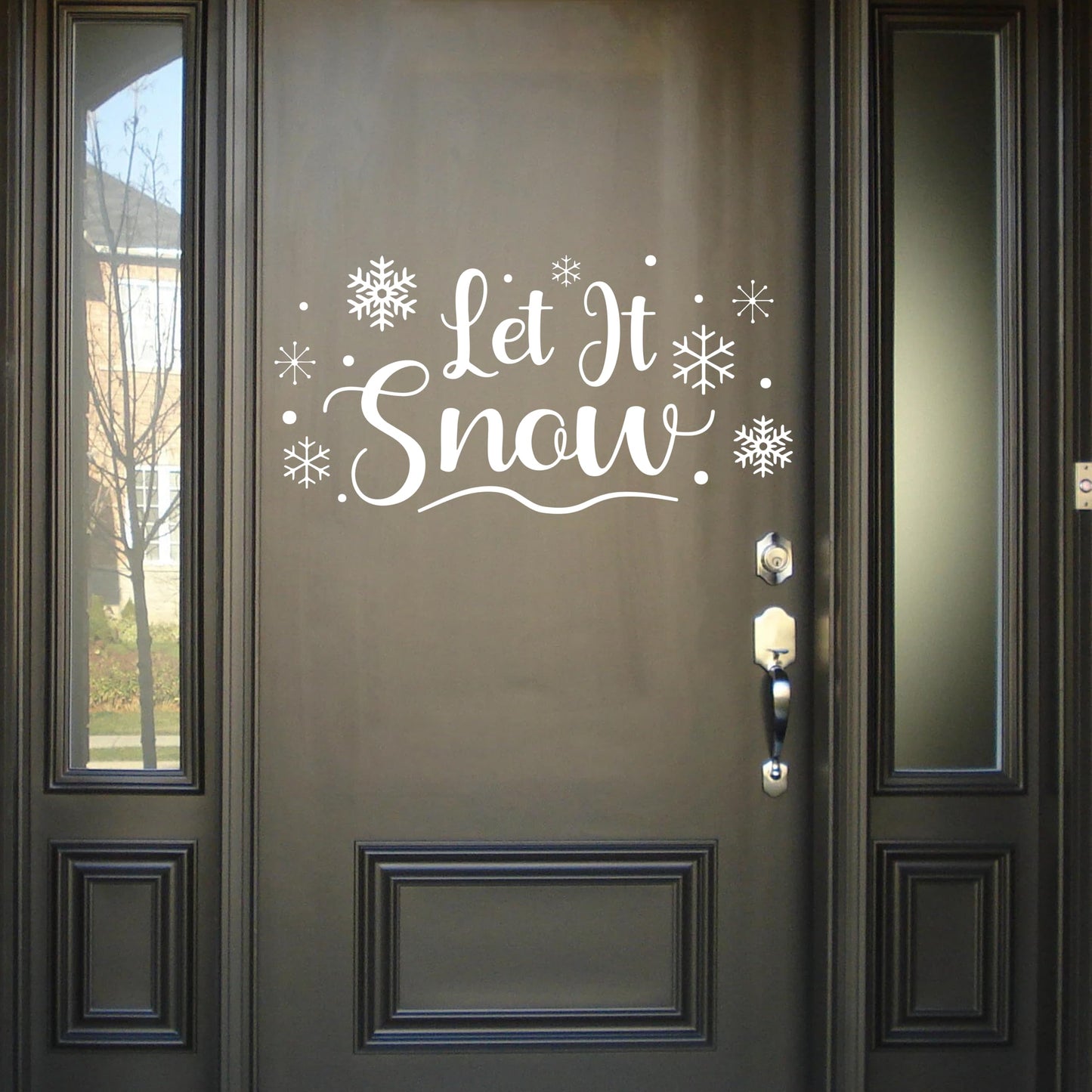 Let It Snow Snowflake Decals - Winter Snowflake Wall Stickers,Mural Stickers for Winter Xmas Home Refrigerator Wall Window Decor, Room Mural Stickers Wall Decals for Party Home Kitchen Decorations
