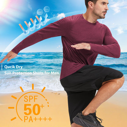 MLYENX 5 Pack Long Sleeve Shirts for Men UPF 50+ UV Sun Protection Quick Dry Moisture Wicking Workout Tee Shirts 3XL
