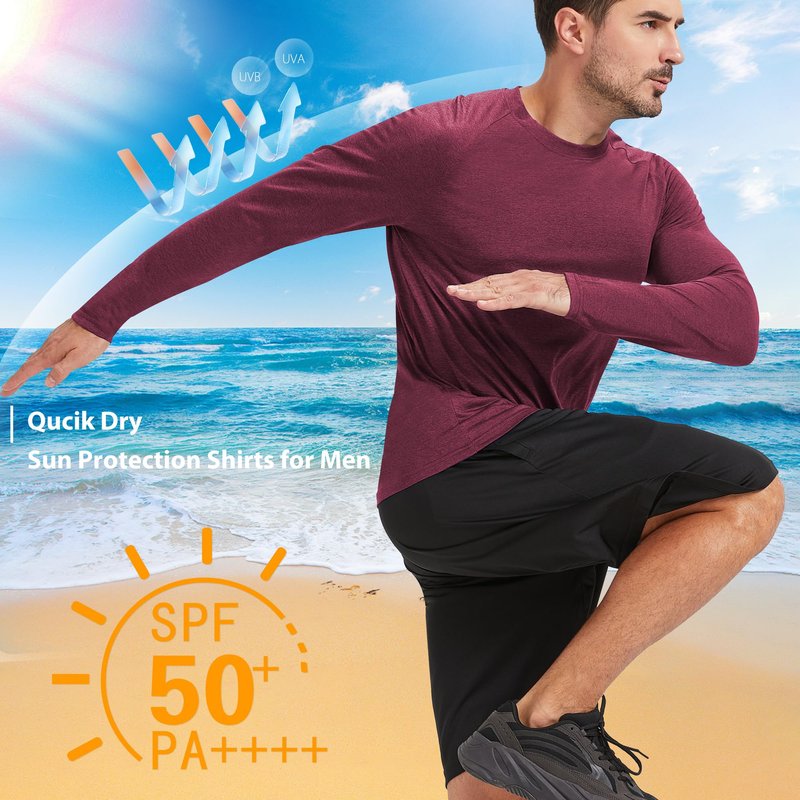 MLYENX 7 Pack Long Sleeve Shirts for Men UPF 50+ UV Sun Protection Quick Dry Moisture Wicking Workout Tee Shirts 3XL