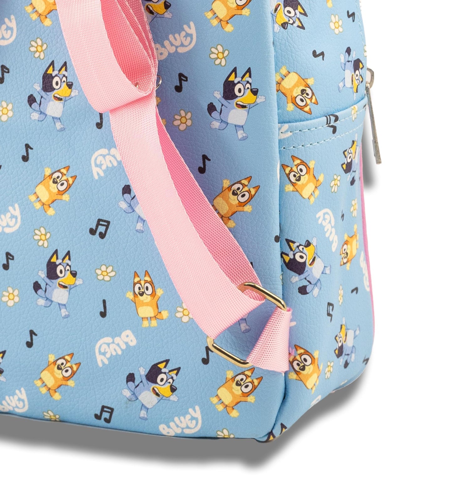 Fast Forward Bluey Mini Backpack for Kids & Adults | 10" PU Leather Bluey Backpack Purse Featuring Bluey | Toddler Travel Bag, Small Backpack Bookbag for School, Travel, or Everyday Use | Ages 3+