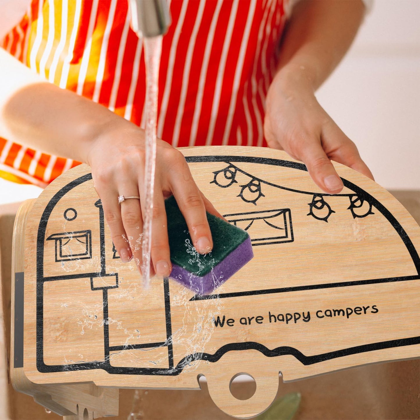Haigoo Foldable Bamboo Charcuterie Board Set - Unique Cheese Cutting Board Gift Set for Mom, Dad, Couple or House Warming