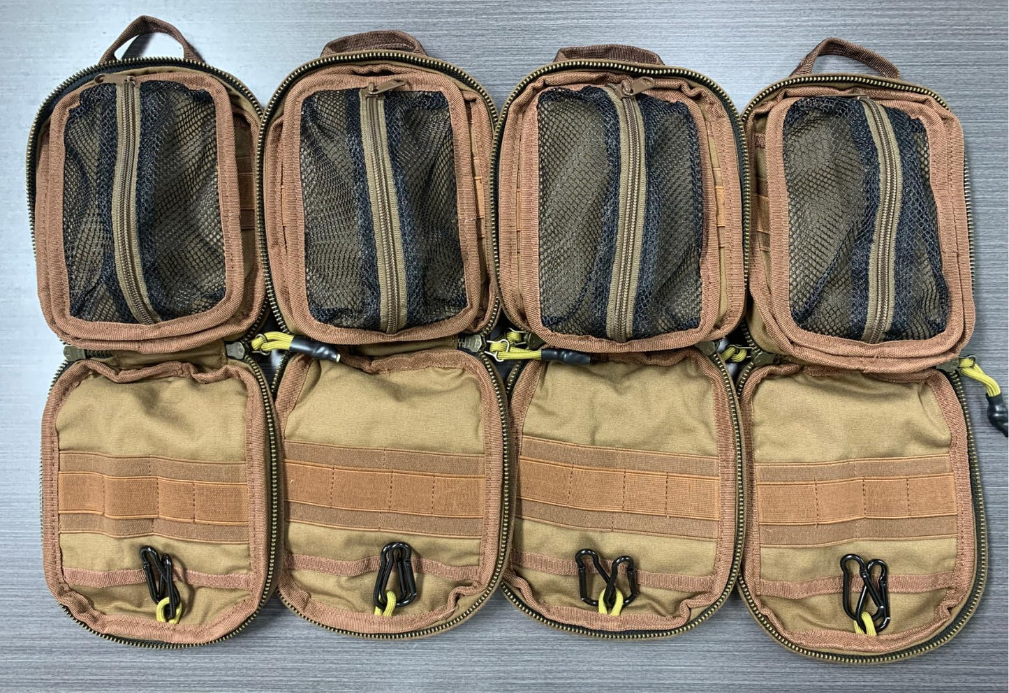 Roaring Fire Smolder Tactical EDC Pouch, Waxed Canvas with Brass YKK Zipper, MOLLE Organizer with Patch Panel for Range Bag, Daily Carry & Hiking Gear