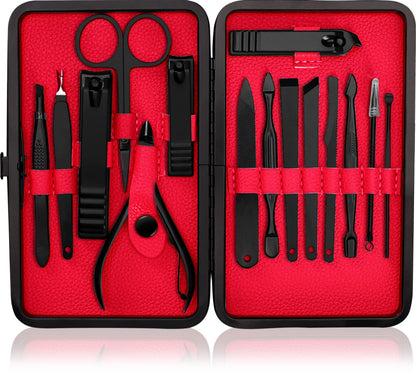Utopia Care Nail Clippers Professional Nail Kit or Manicure Kit for Women and Men, Stocking Stuffers or Groomsmen Gifts 16Pcs Pedicure Set for Fingernail, Toenail Clippers with Travel Case