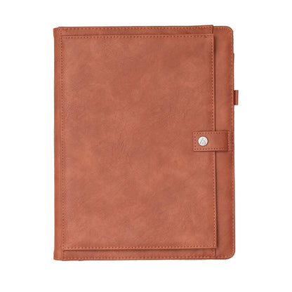 Blue Sky ASMBLD Faux Leather Padfolio, 12.13" x 9.45", Letter Size, Undated, Professional Portfolio with Notepad, Business Organizer for Meetings and Office, Tan