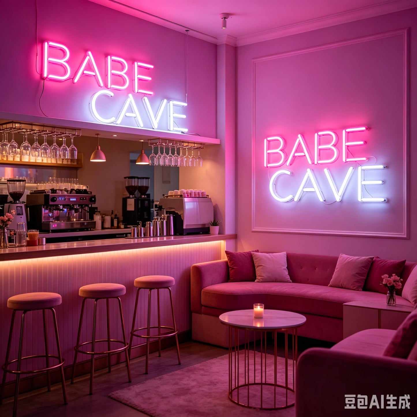 Neonawall Babe Cave Neon Sign for Wall Decor Pink Light Up Letters Led Sign Birthday Party Gifts Led Decorative Night Signs Girl’s Room Decorations Christmas Gift for Friend Family Home Bedroom