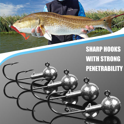 Jig Heads Unpainted Crappie Jig Heads Round Ball Heads Jig Hooks Fishing Jig Heads Saltwater Freshwater Fishing Bass Trout Walleye