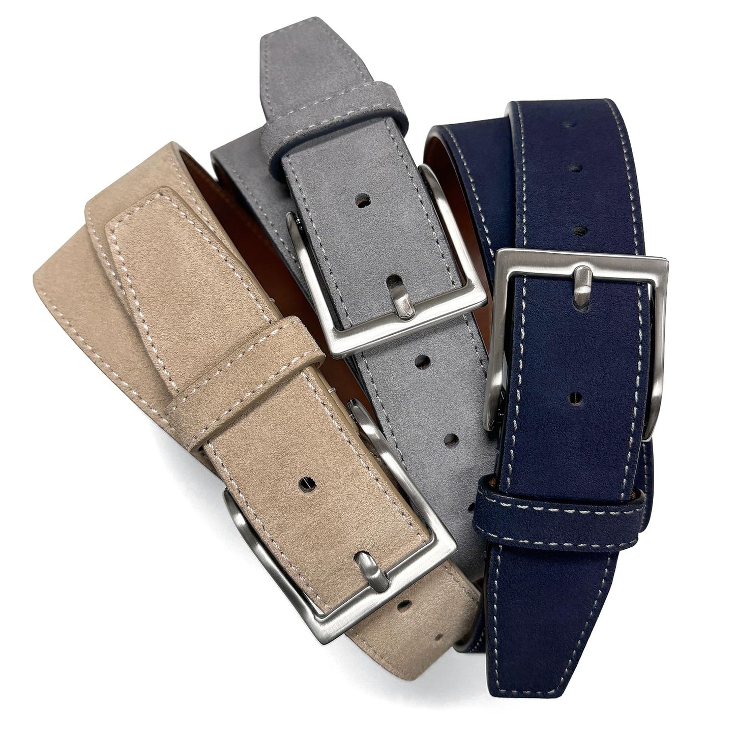 Belts.com 41104 Suede Belt Genuine Suede Leather Casual Jean Belt 1-1/2"(38mm) Wide (Taupe, 32)