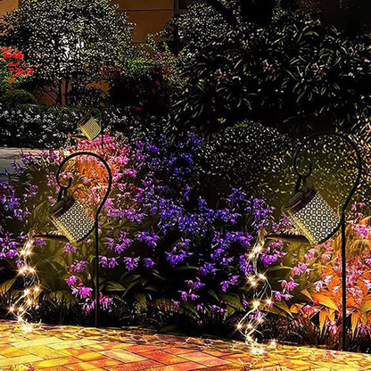 Solar Watering Can Lights, LED Lantern Outdoor Light, Hanging Waterproof Outdoor Shower Garden Lights,Solar Lanterns for The Garden Pathway Yard Lawn Patio Landscape Decor (with Bracket)