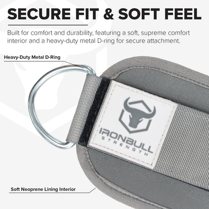 Women's Ankle Strap for Cable Machines & Resistance Bands: Gym & Home Workout Cuff Attachment for Leg Extensions, Kickbacks, Hip Abductors - Booty Exercises (Grey, Single)
