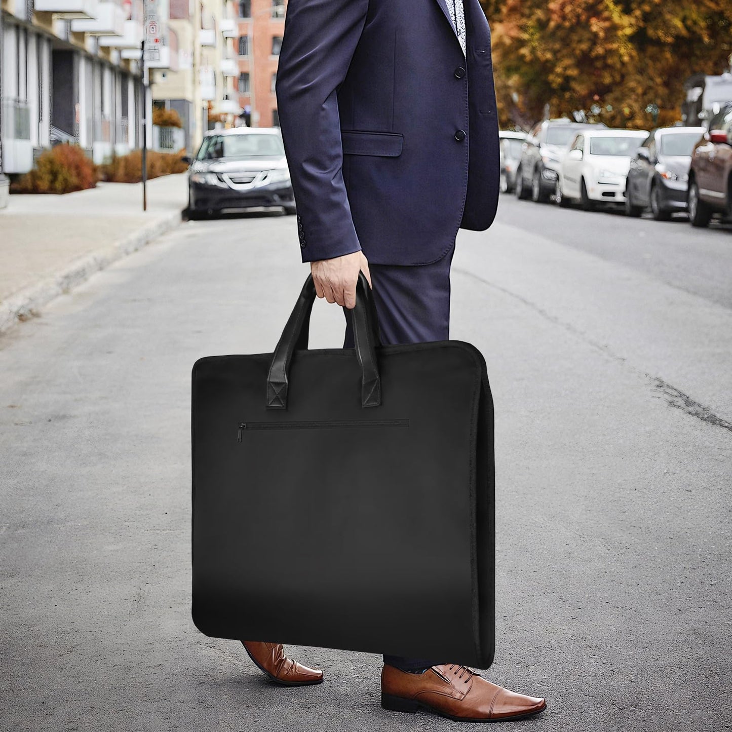 Univivi 43" Garment Bags for Travel, Heavy Duty Suit Travel Bag for Men&Women, Foldable Garment Bags for Hanging Clothes with 5 Zipper Pockets for Suit, Coats, Shirt,Short Dress