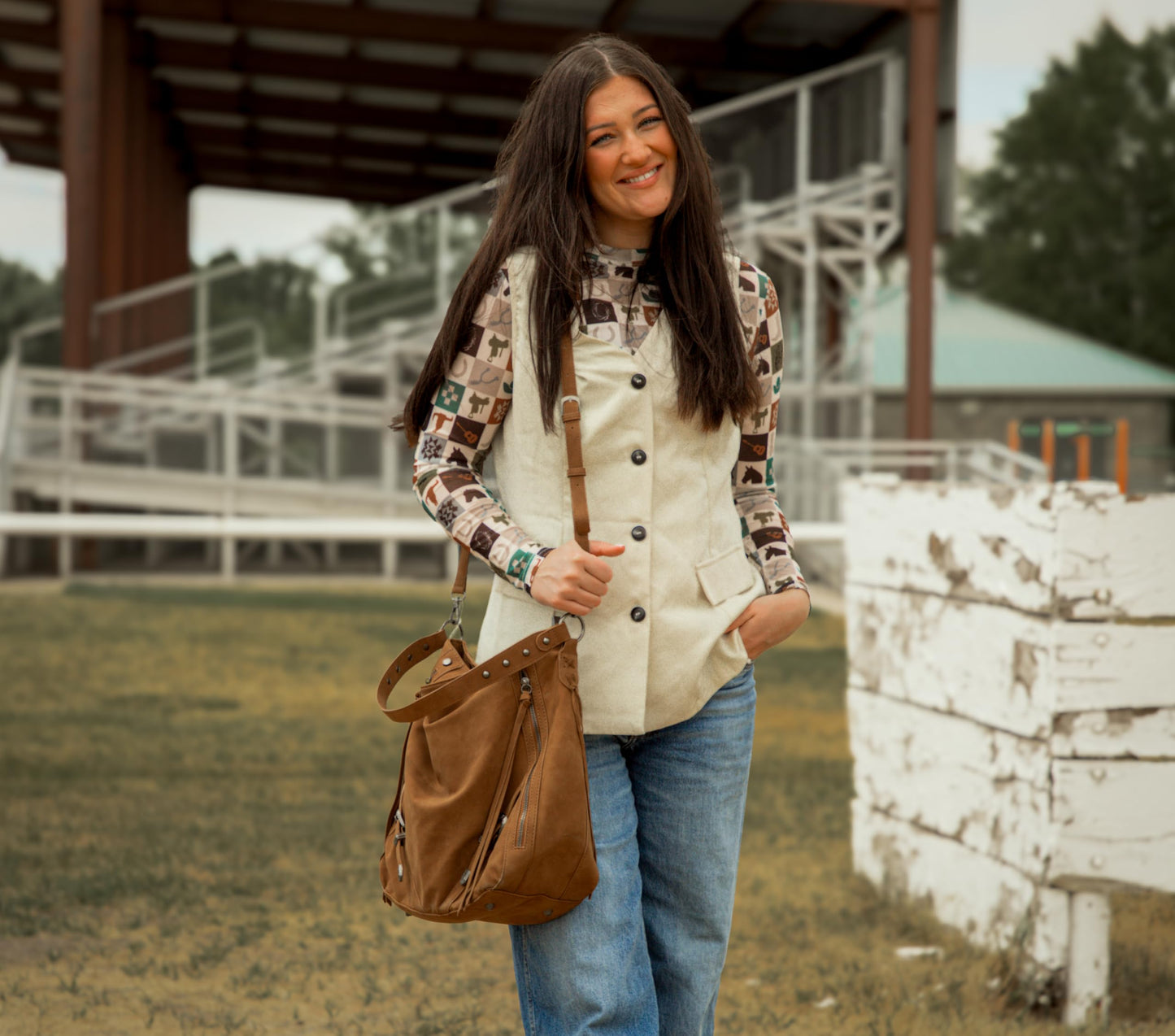 Wrangler Large Brown Hobo Bags for Women Purses and Handbags with Buckle Fringe Zipper Faux Suede Leather Shoulder Bag WG245-918BR