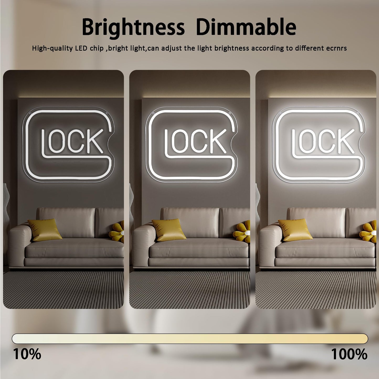 Lock Neon Signs for Wall Decor,Dimmable Game Neon Light for Gamer,Usb Powered Gaming Lights for Man Cave Bedroom Game Room Bar Birthday Gifts(9.8 * 11.8in)
