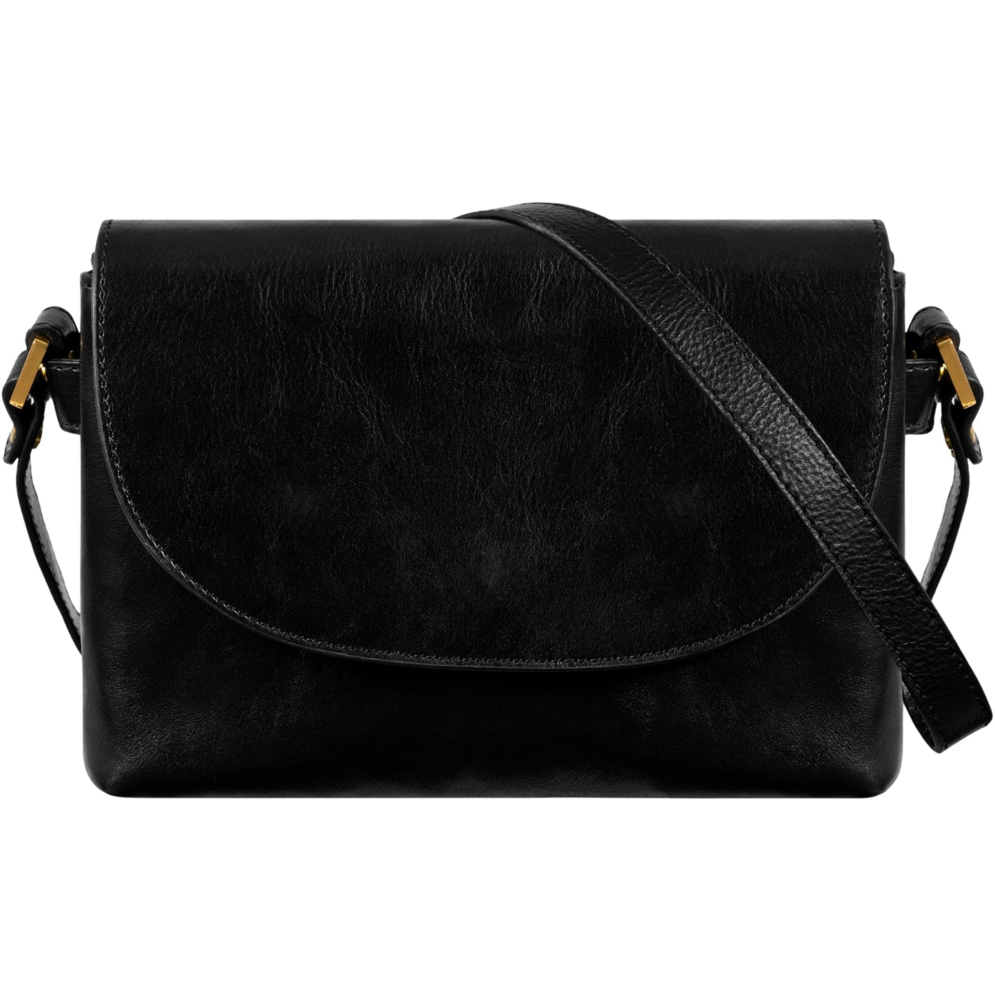Time Resistance Leather Crossbody Bag for Women - Handbag, Shoulder Bag, Messenger Purse (Black) - Gift Box Included