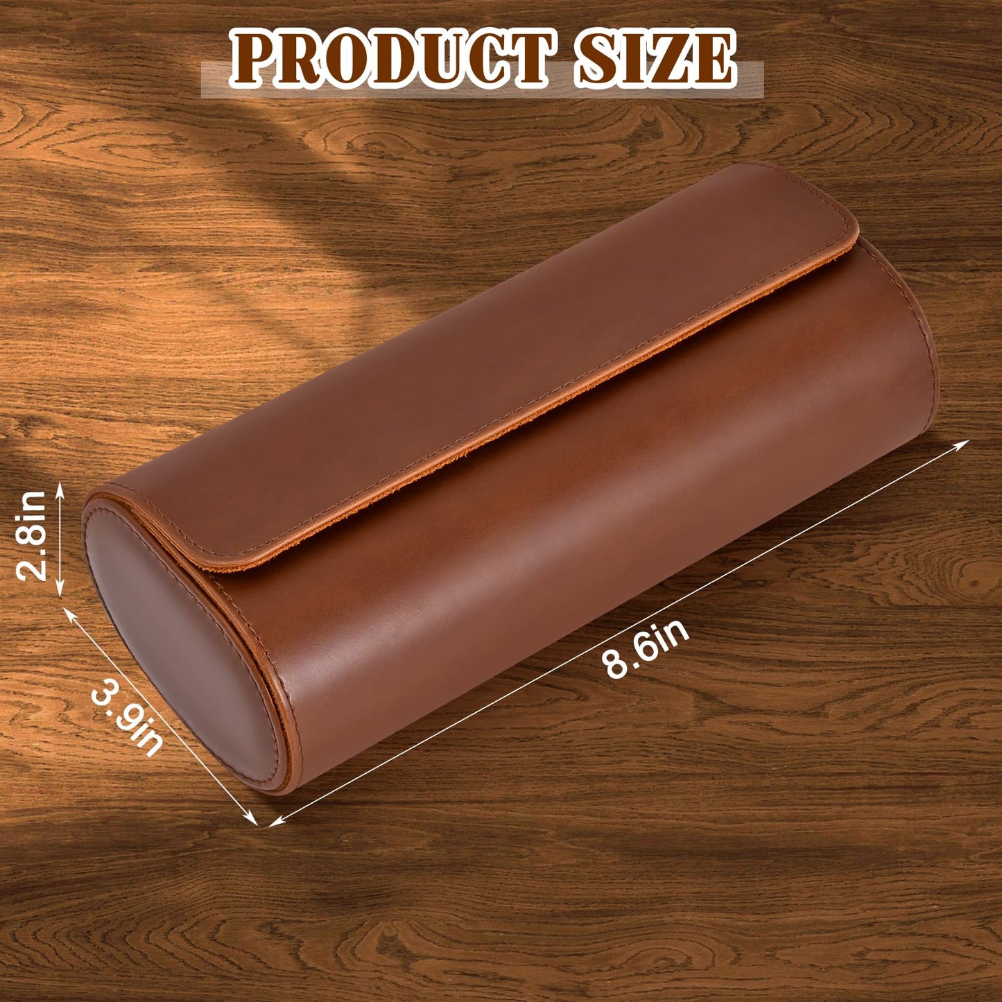 ROSELLE Watch Roll Travel Case for Men and Women- 3 Watch Storage and Organizer-Secure Storage with Innovative Removable Pillows & Solid Dividers for Home, Travel and Display(Brown)