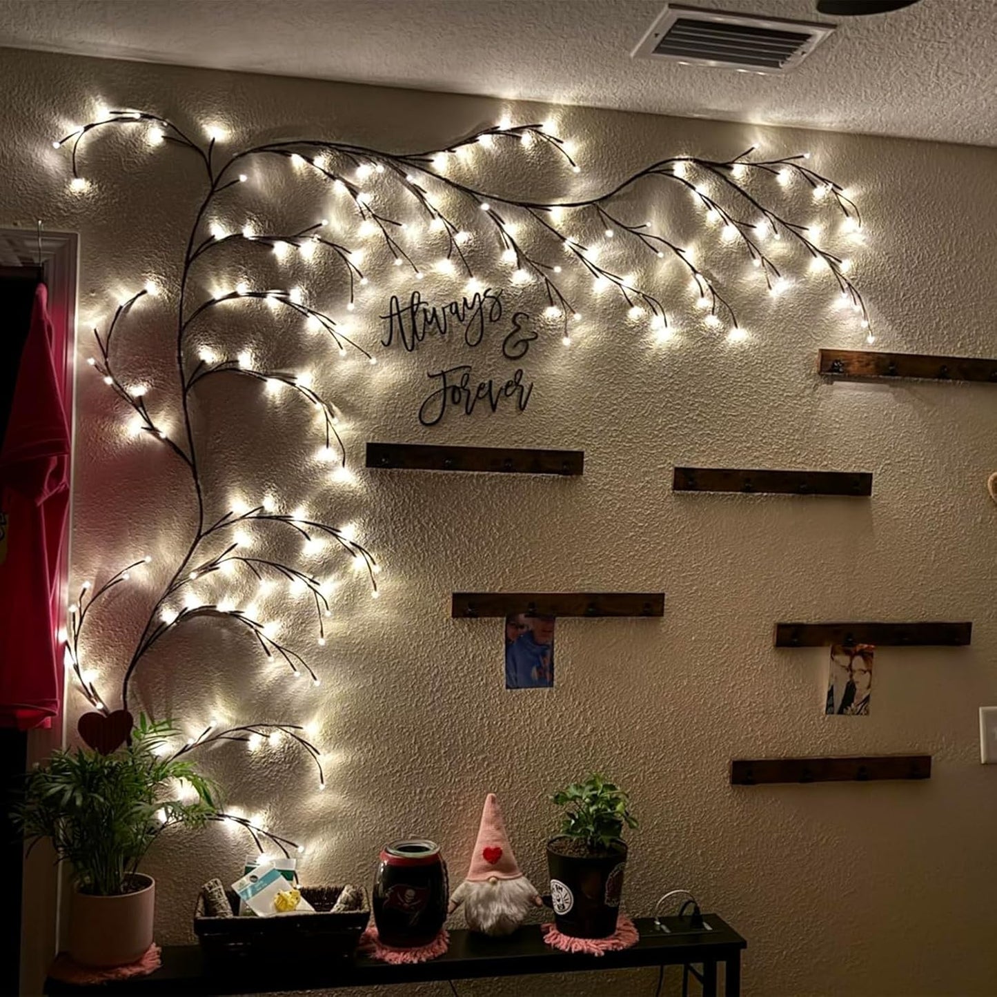 XINXIANLIAN Willow Vine Lights for Wall Decor, Fairy Lights with Vines, Artificial Plant Lighting Tree Branch, 8 Flashing Modes for Wall/House/Bedroom Decoration (144LED)