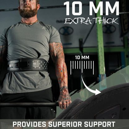 Weight Lifting Belt - Lever Gym Belt for Weightlifting, 10mm Leather Weight Belt for Men, 4 Inches Wide for Support & Stability for Workouts, Powerlifting, Bodybuilding, Fitness & Crossfit M 1776