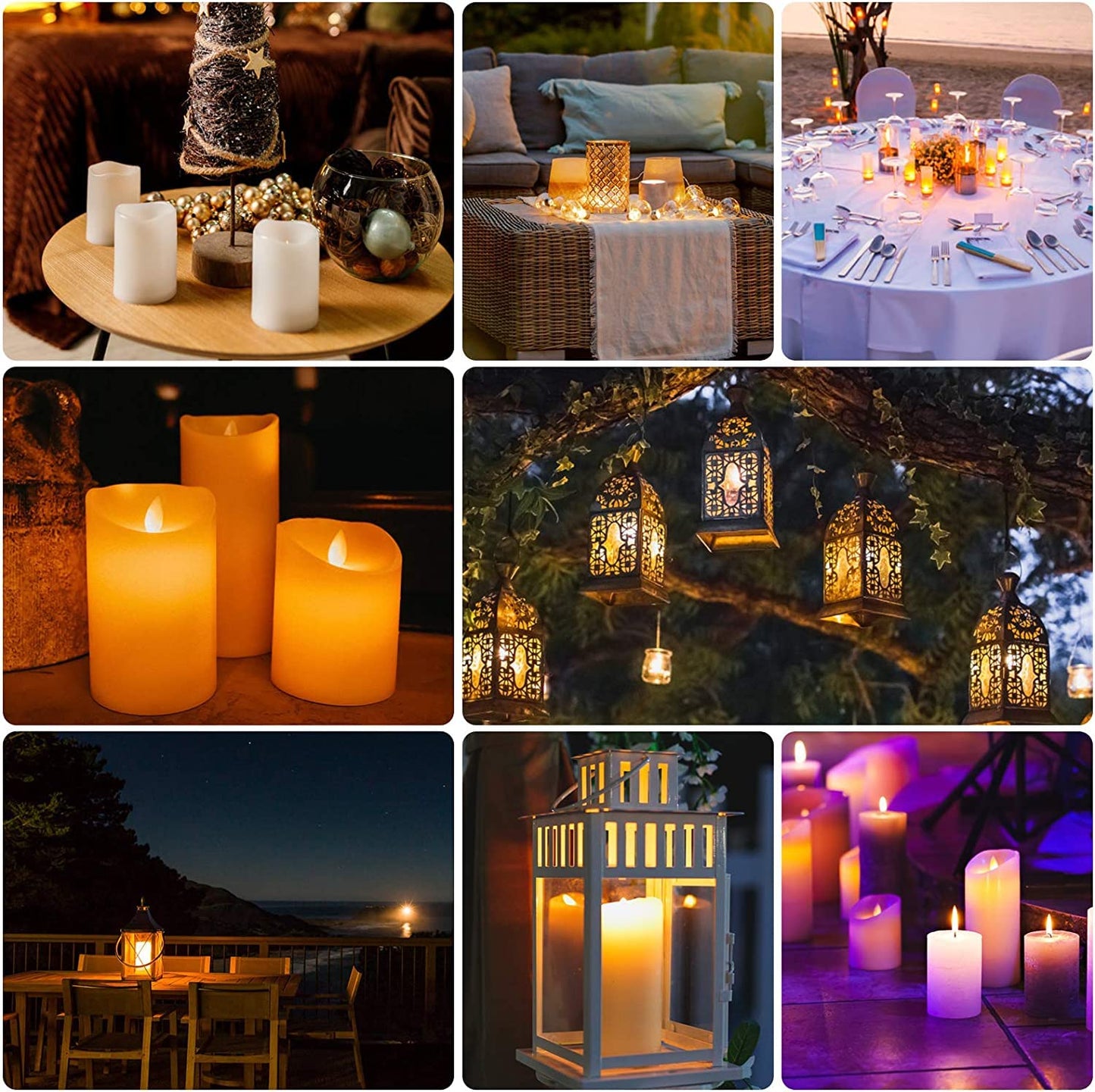 YOROXRG 12 Pack Flameless Candles Battery Operated Waterproof Led Candles (D:2.2" X H:4" 5" 6" 7") Candles with 2 Remotes Contro for Wedding, Party, Birthday