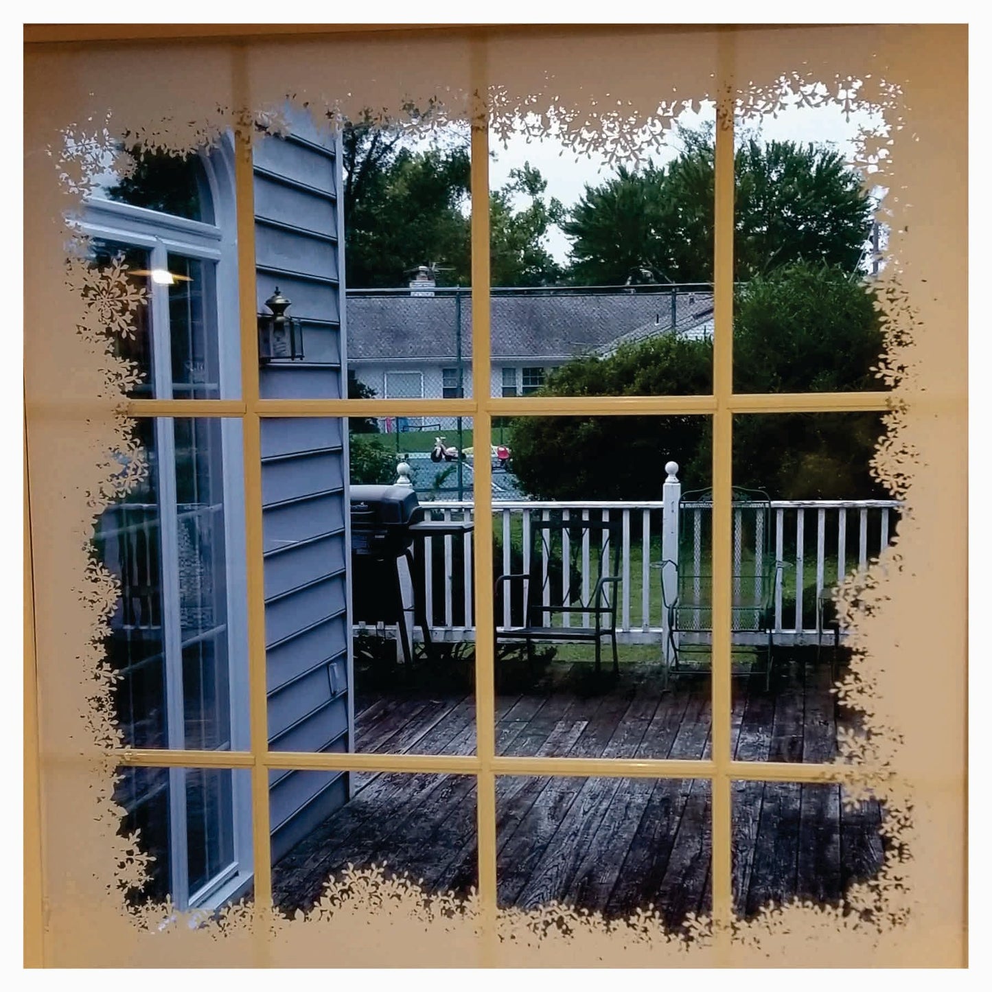 39" Christmas Window Cling Decal Window Sticker, Fluffy Snow Window Border Christmas Decoration, Home Decor, Reusable, Non-Adhesive, Holiday Window Stickers for Windows and Doors. Made in America.