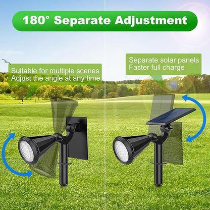 Solar Lights Outdoor Waterproof IP65 180° Adjustable Solar Powered Landscape Spot Lights for Yard 4 Lighting Modes Spotlights for Pathway Garden Outside Wall Pool Porch (8 Pack, Cool White)