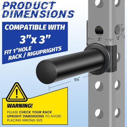 EVERYMATE Power Rack & Squat Rack Attachments Olympic Weight Plate Holder – Fits 3x3 Inch Tubes, 1" Hole – Bumper Plate Storage（4 pack）