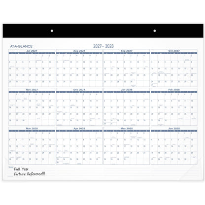 AT-A-GLANCE Desk Calendar 2026-2027 Planning Pad, Academic 12-Month July-June, Monthly, 21-3/4" x 17" Standard, Easy-to-Read, Unruled Daily Blocks (SKLPAY32)