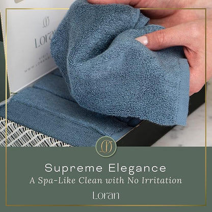 Tidal Blue Facial Washcloths Set of 6 Soft Cloths 10” x 10” 100% Viscose