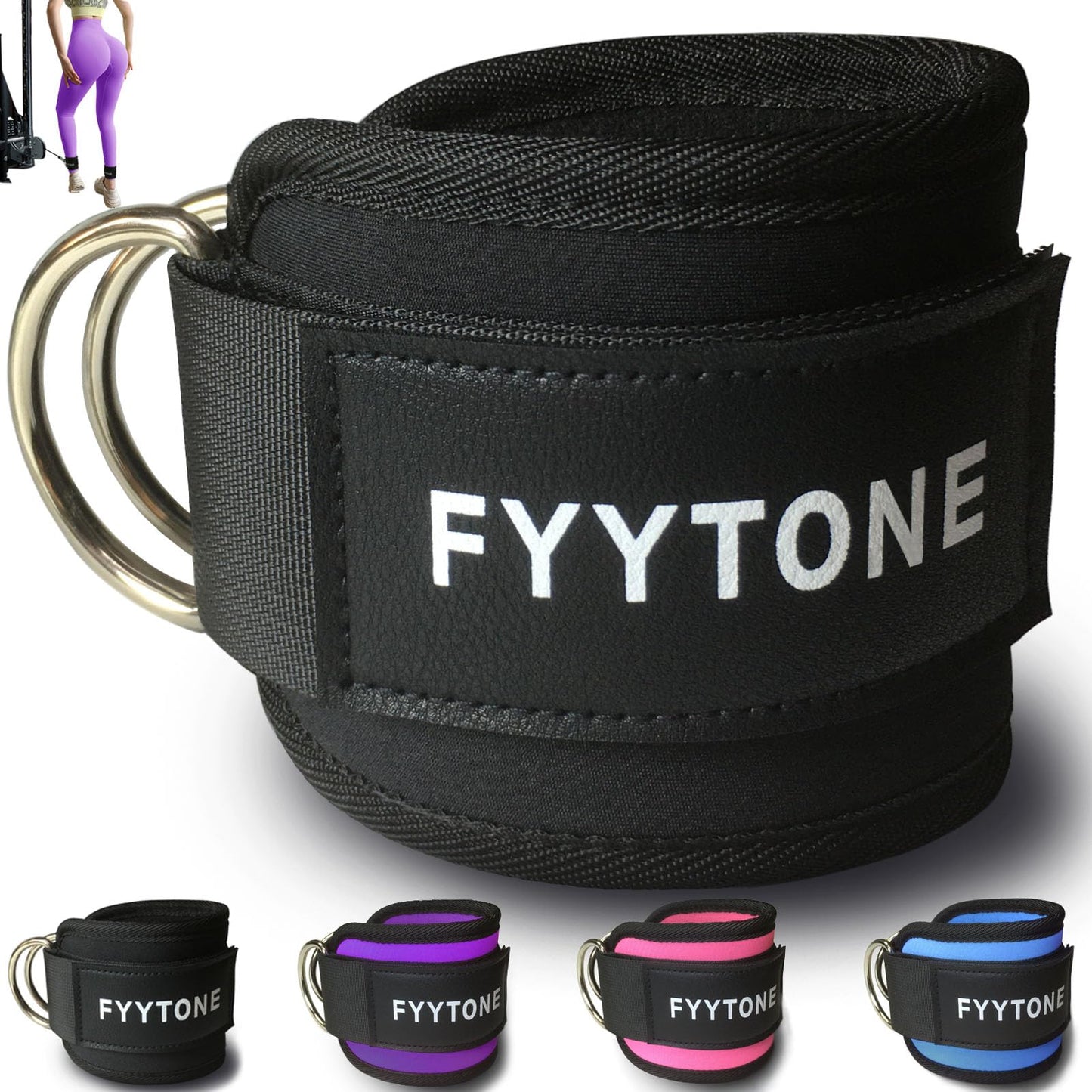 Ankle Strap(Single) for Cable Machine, Ankle Cuff for Kickbacks, Leg Extensions, Lower Body Exercises, Glute Workouts, Booty Hip Abductors Exercise, for Home & Gym