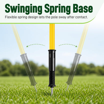 6 Pcs Soccer Agility Poles for Training,5 FT Adjustable Speed and Agility Training Equipment,Football/Basketball/Horse/Dog Sports Practice Equipment,Soccer Sticks with Ground Spring Nails for Outdoors