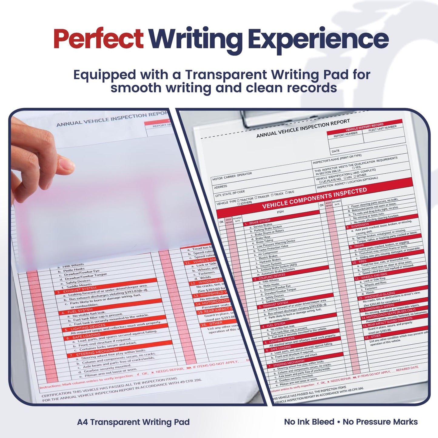 Annual Vehicle Inspection Record Kit – 3-Part NCR Forms (30 Sets) + High-Visibility Adhesive Labels (30) – for Trucks & Fleet Recordkeeping | Supports 49 CFR §396.17