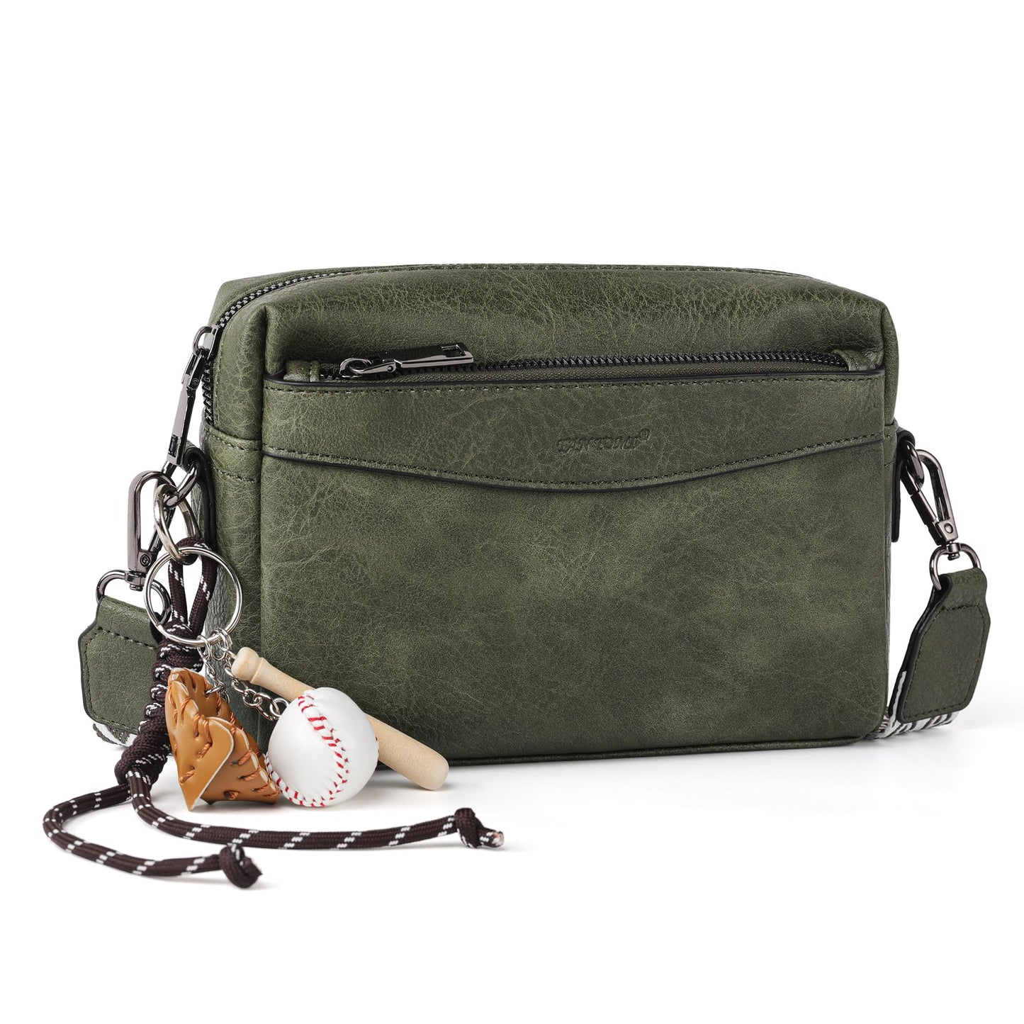 TANTOMI Crossbody Bags for Women, Vegan Leather Crossbody Purses for Women, Triple Zip Cell Phone Shoulder Bag Handbags with Adjustable Wide Strap