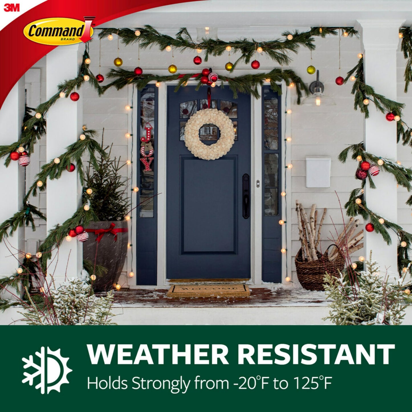 Command Outdoor Rope Light Clips, Clear, 3 Pack (36 Clips Total) - Weather-Resistant, Damage-Free Hanging for Holiday Lights, Rope Lights & Outdoor String Lights