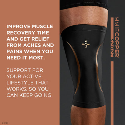 Tommie Copper Knee Compression Sleeve (L/XL, Black), 15-20 mmHg, 4D Stretch & Non-Slip Fit for Targeted Support, Patented Copper Znergy Fabric, Anti-Odor Benefits, Breathable Design