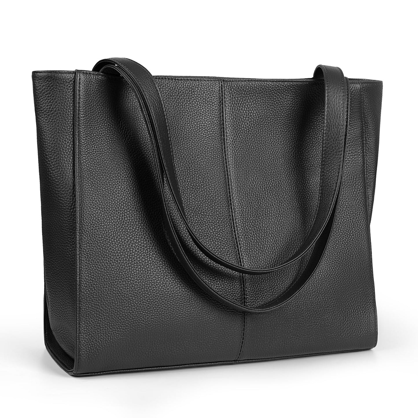 befen Black Genuine Leather Tote Bag for Women Work, Women's Leather Shoulder Bags Purses Satchel Handbags with Top Handles Work Purse