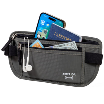 RFID Blocking Passport Holder - Money Belt & Travel Wallet, Travel Belt Bag Fanny Pack for Women Men