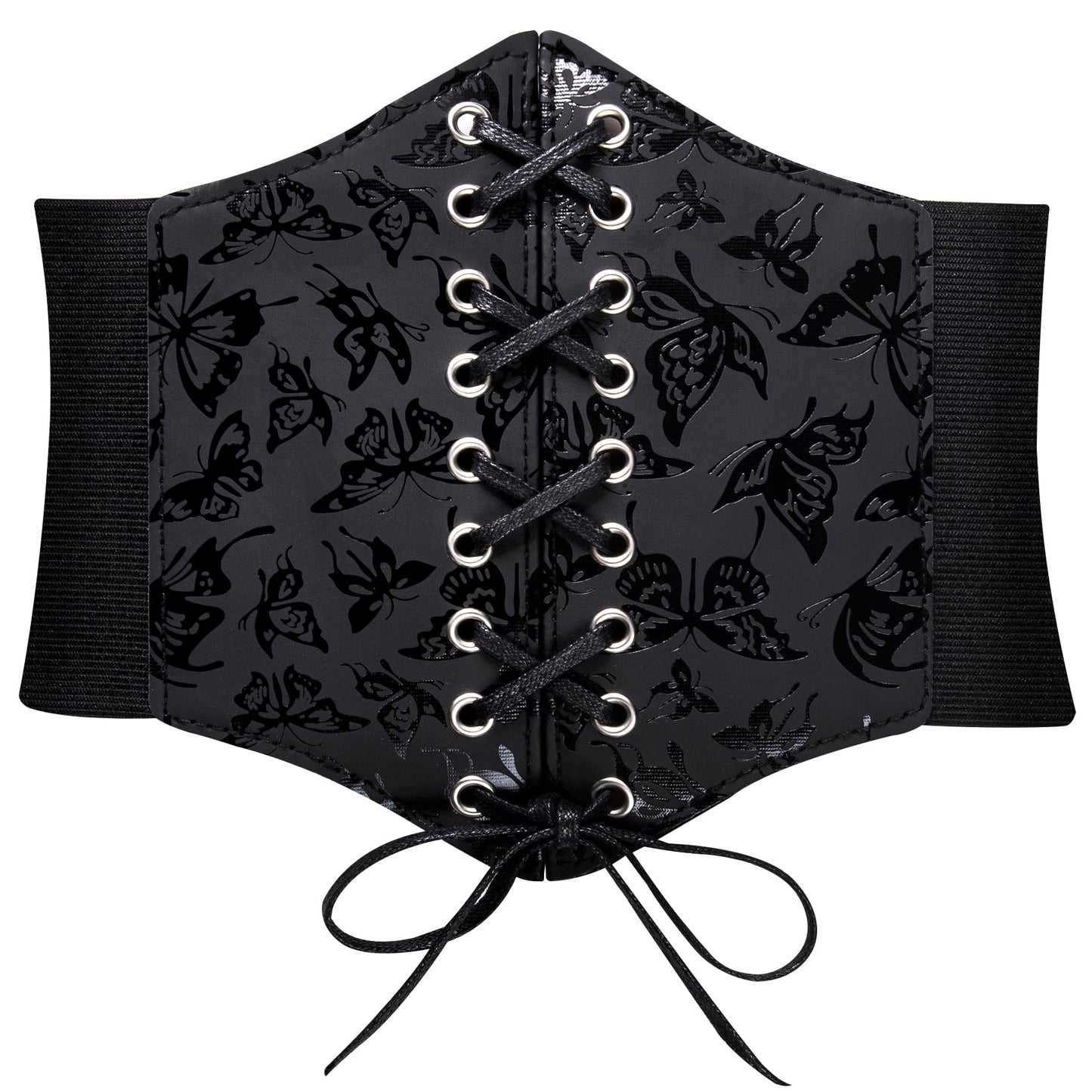 Barry.Wang Women’s Renaissance Corset Belt Lace-up Tied Waspie Wide Elastic Waist Belts for Women