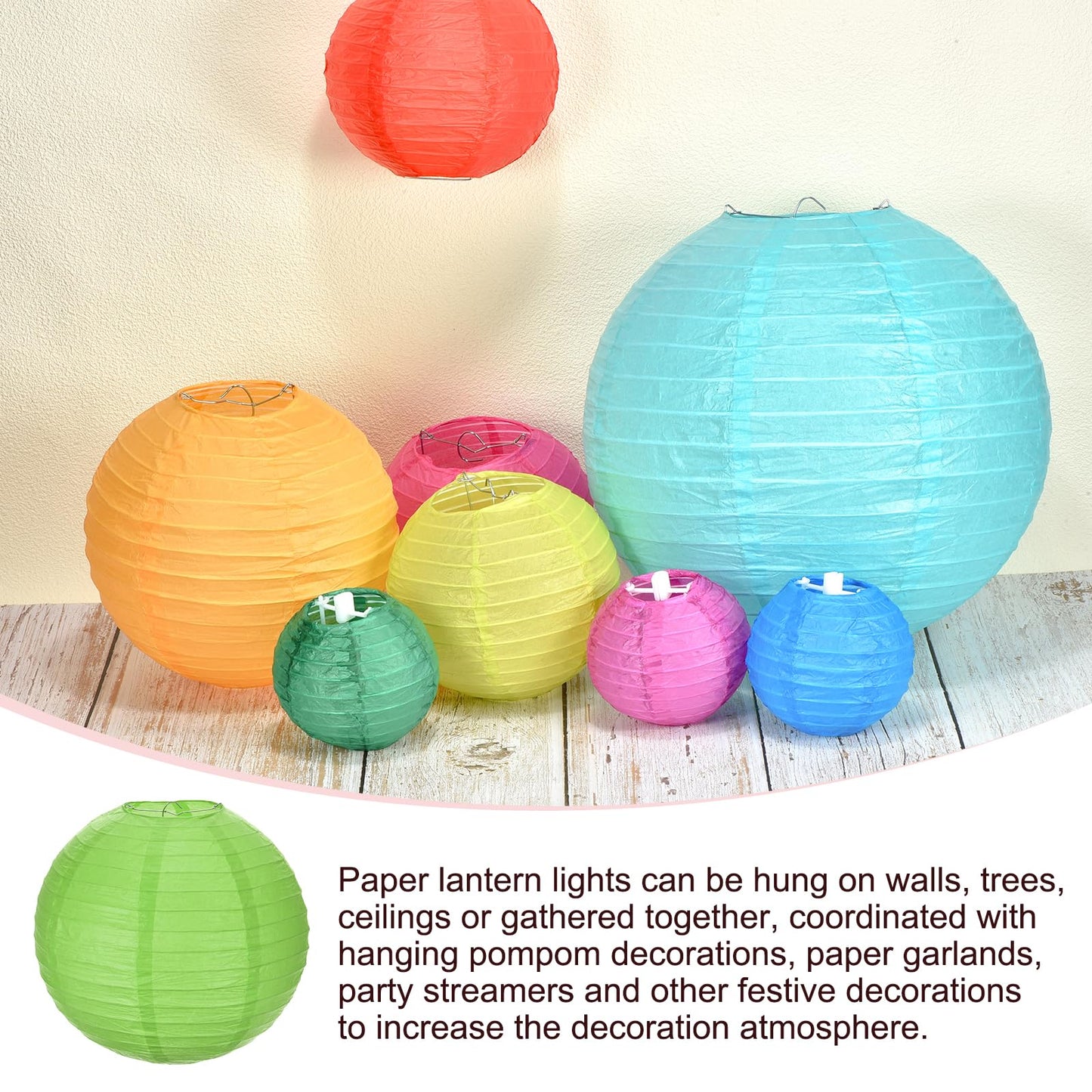 MECCANIXITY 3PCS Paper Lanterns Decorative, 12 Inch Deep Green Round Hanging Ball Lantern Chinese Lanterns for Home Decor, Birthday, Wedding,Christmas Party
