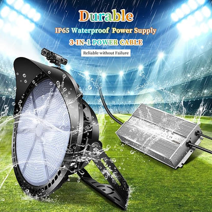 Juyace 800W Led Stadium Flood Light Outdoor Super Bright Commercial Area Lighting 100-277V 5000K Daylight IP65 Waterproof Arena for Sport Fields and Courts