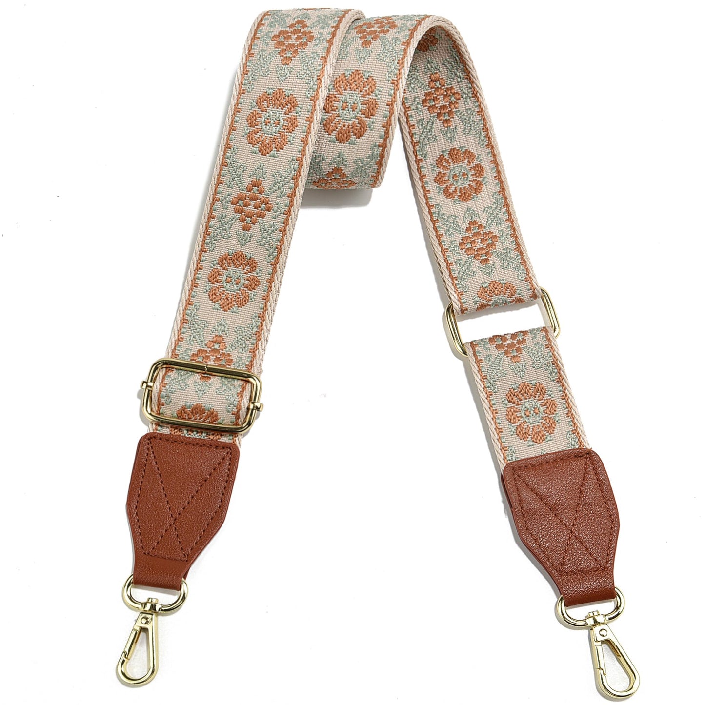 Purse Strap,1.5" Leather End Shoulder Strap Adjustable Replacement,Retro Multi-Pattern Crossbody Bag Straps